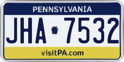 PA license plate JHA7532