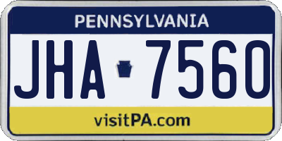 PA license plate JHA7560