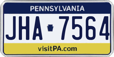 PA license plate JHA7564