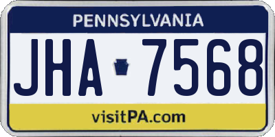 PA license plate JHA7568