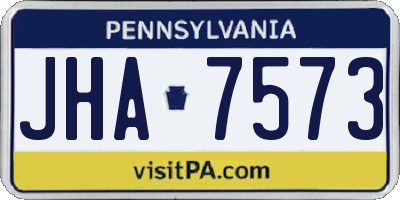PA license plate JHA7573
