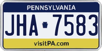 PA license plate JHA7583