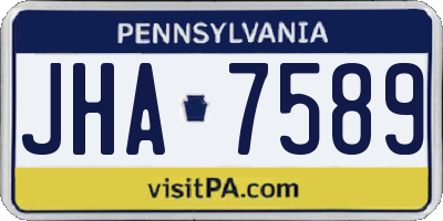 PA license plate JHA7589