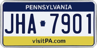PA license plate JHA7901