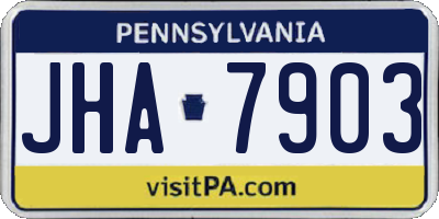 PA license plate JHA7903