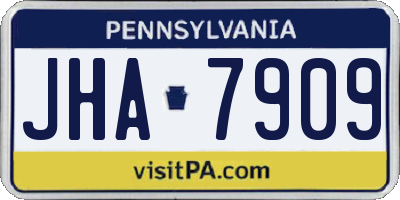 PA license plate JHA7909