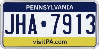 PA license plate JHA7913