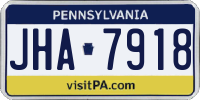 PA license plate JHA7918