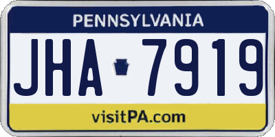 PA license plate JHA7919