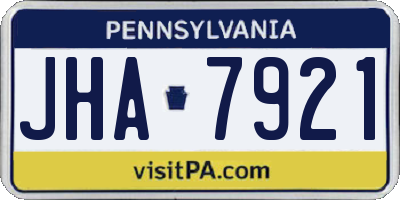 PA license plate JHA7921