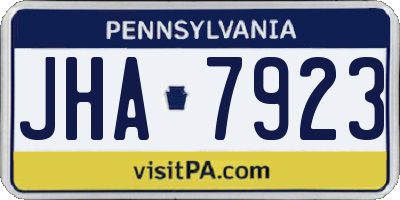 PA license plate JHA7923