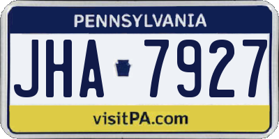 PA license plate JHA7927