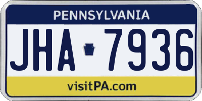 PA license plate JHA7936