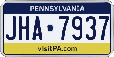 PA license plate JHA7937