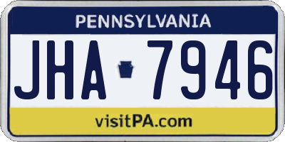 PA license plate JHA7946