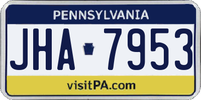 PA license plate JHA7953