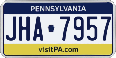 PA license plate JHA7957