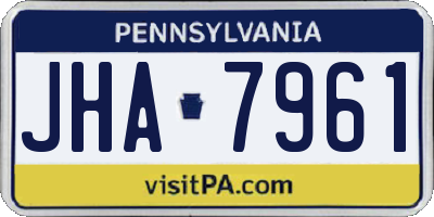 PA license plate JHA7961