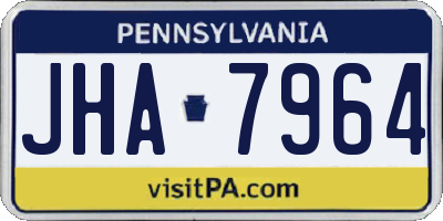 PA license plate JHA7964