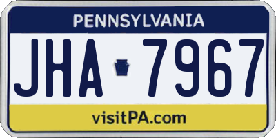 PA license plate JHA7967