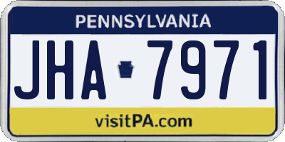 PA license plate JHA7971