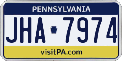 PA license plate JHA7974