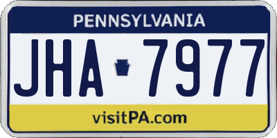 PA license plate JHA7977