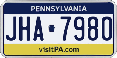 PA license plate JHA7980