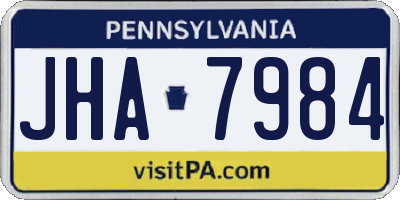 PA license plate JHA7984