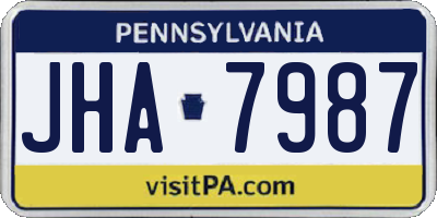 PA license plate JHA7987