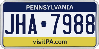 PA license plate JHA7988