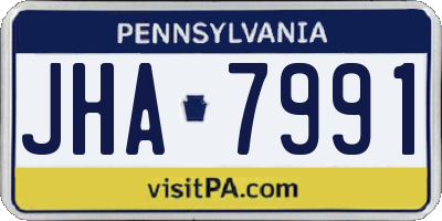 PA license plate JHA7991