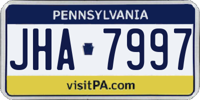 PA license plate JHA7997