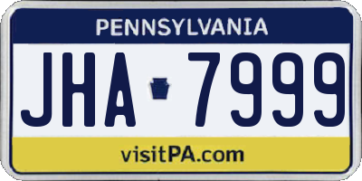 PA license plate JHA7999