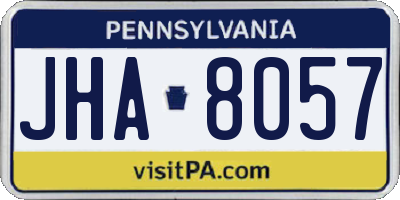 PA license plate JHA8057