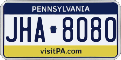 PA license plate JHA8080
