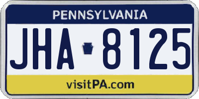 PA license plate JHA8125