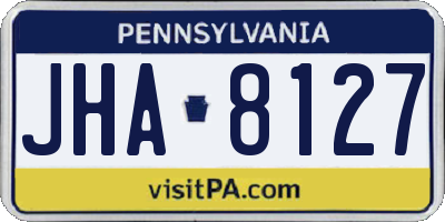 PA license plate JHA8127