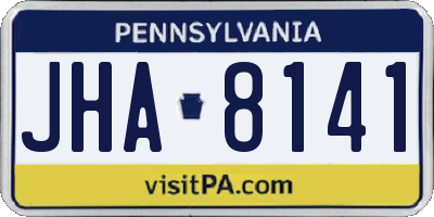 PA license plate JHA8141