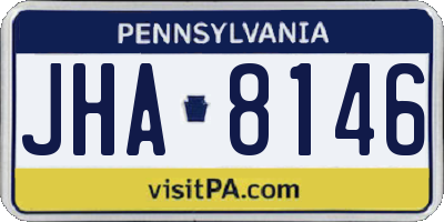 PA license plate JHA8146