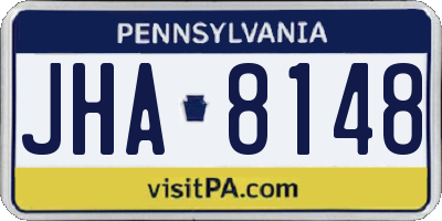 PA license plate JHA8148