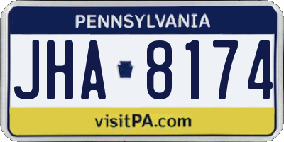 PA license plate JHA8174