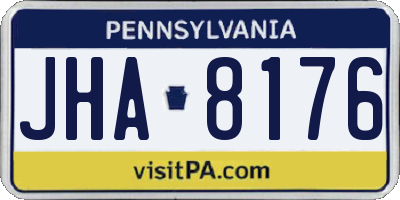 PA license plate JHA8176