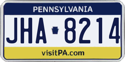 PA license plate JHA8214