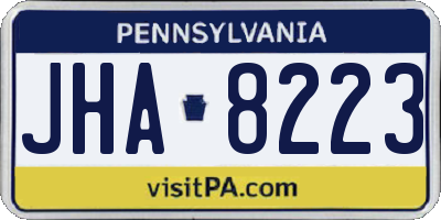PA license plate JHA8223