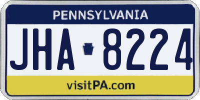 PA license plate JHA8224