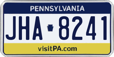 PA license plate JHA8241