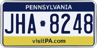 PA license plate JHA8248