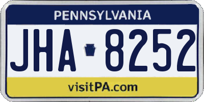 PA license plate JHA8252