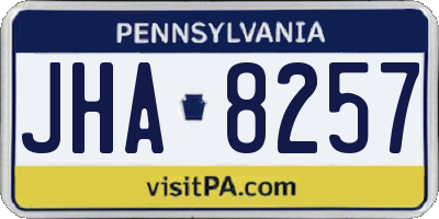 PA license plate JHA8257